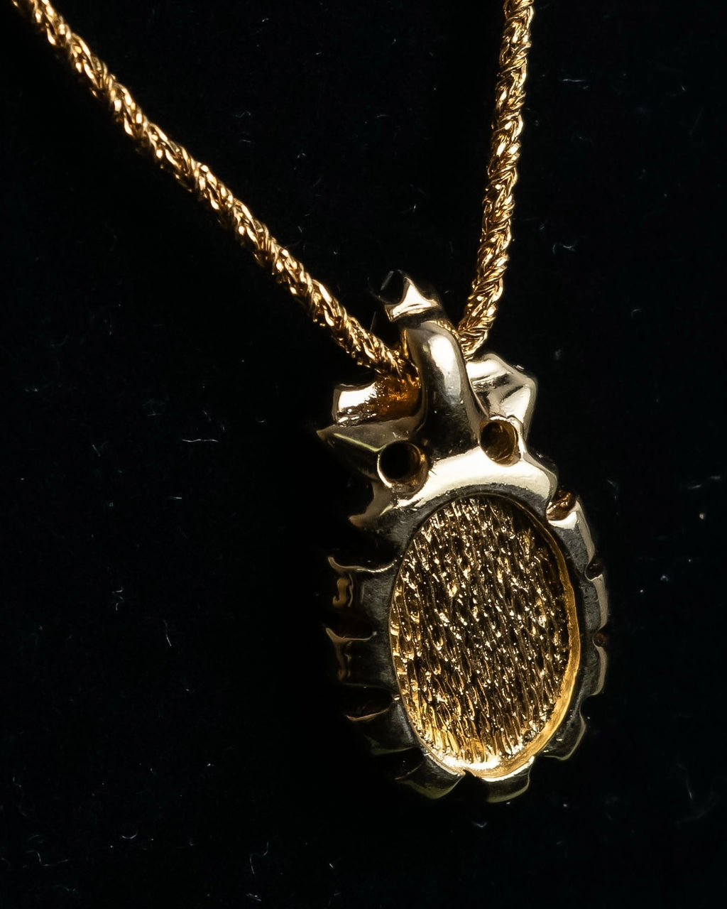 "Christian Dior" Trotter logo engraved gold pendan