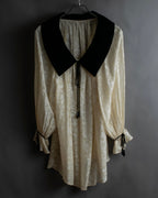 "Christian Dior" Jacquard balloon sleeve dress pullover