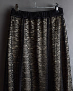 "LANVIN en Bleu" Flowers black lace layered skirt
