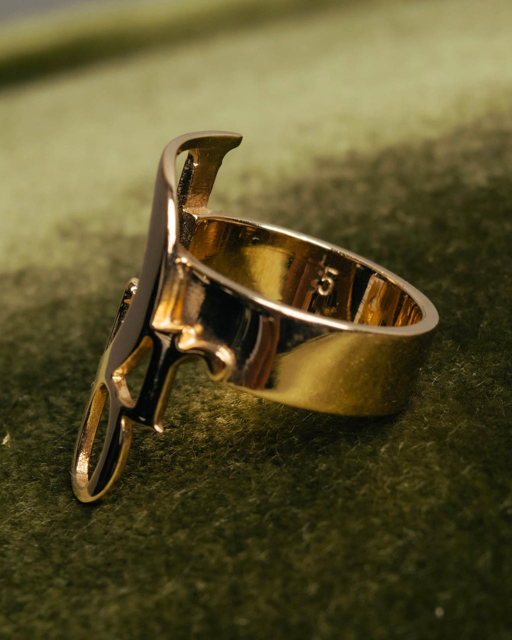 "Christian Dior" 00's Openwork Dior logo gold ring
