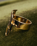 "Christian Dior" 00's Openwork Dior logo gold ring
