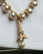 -SPECIAL- “DIOR” 2017-2023 Eiffel tower pearl ribbon choker