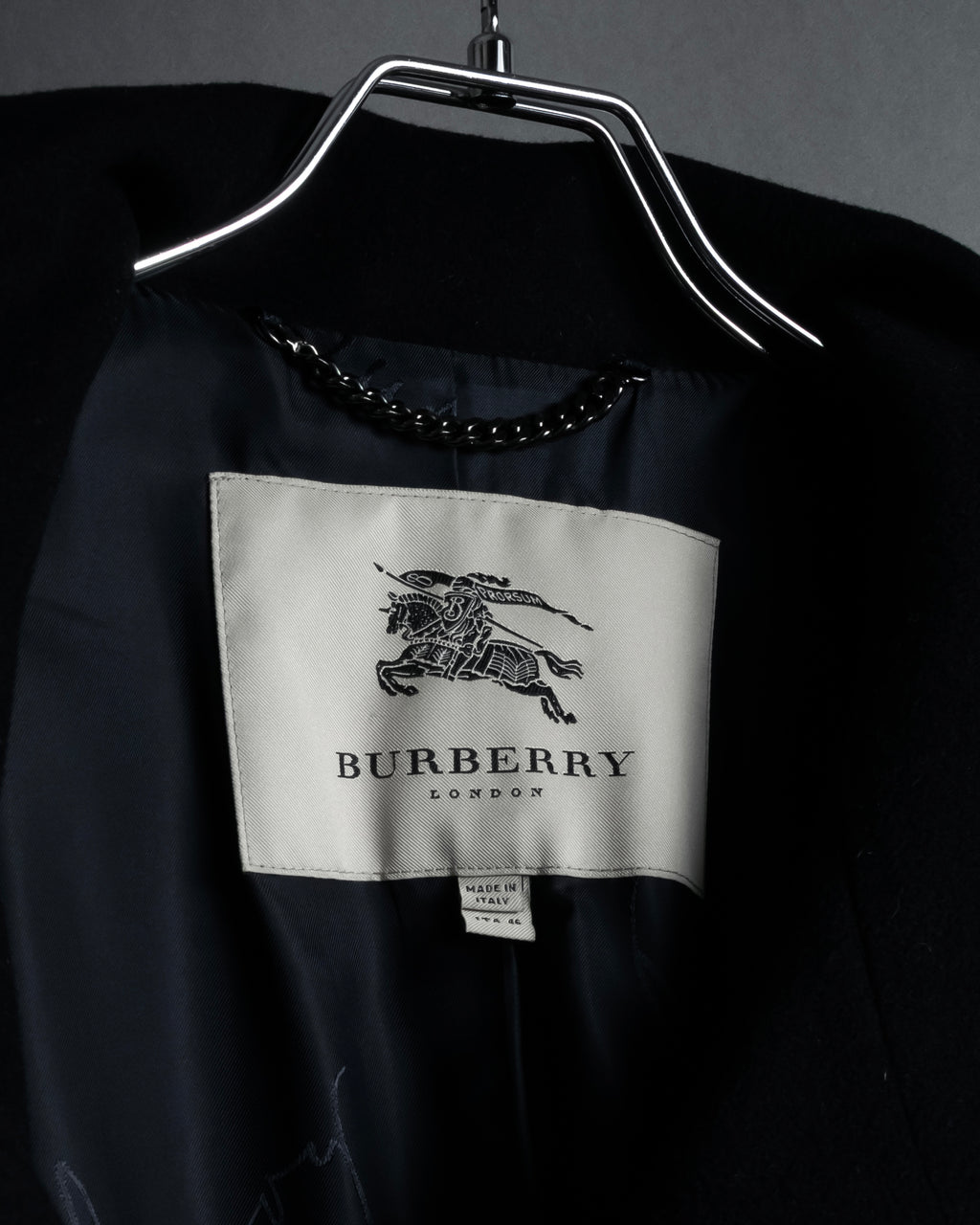 "BURBERRY" Belted design stand collar cashmere mix long coat