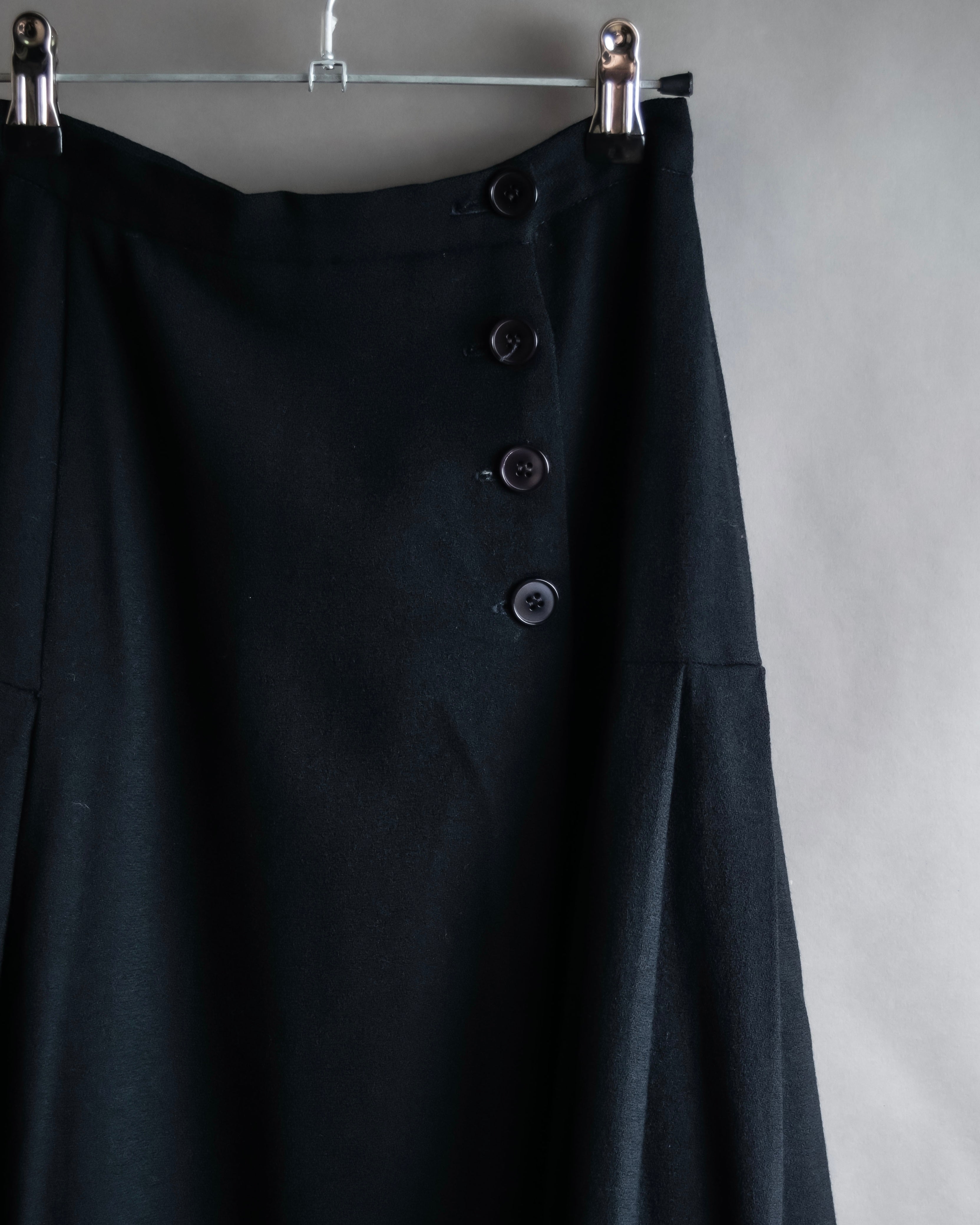 "Christian Dior" Wool draped pleated flared skirt