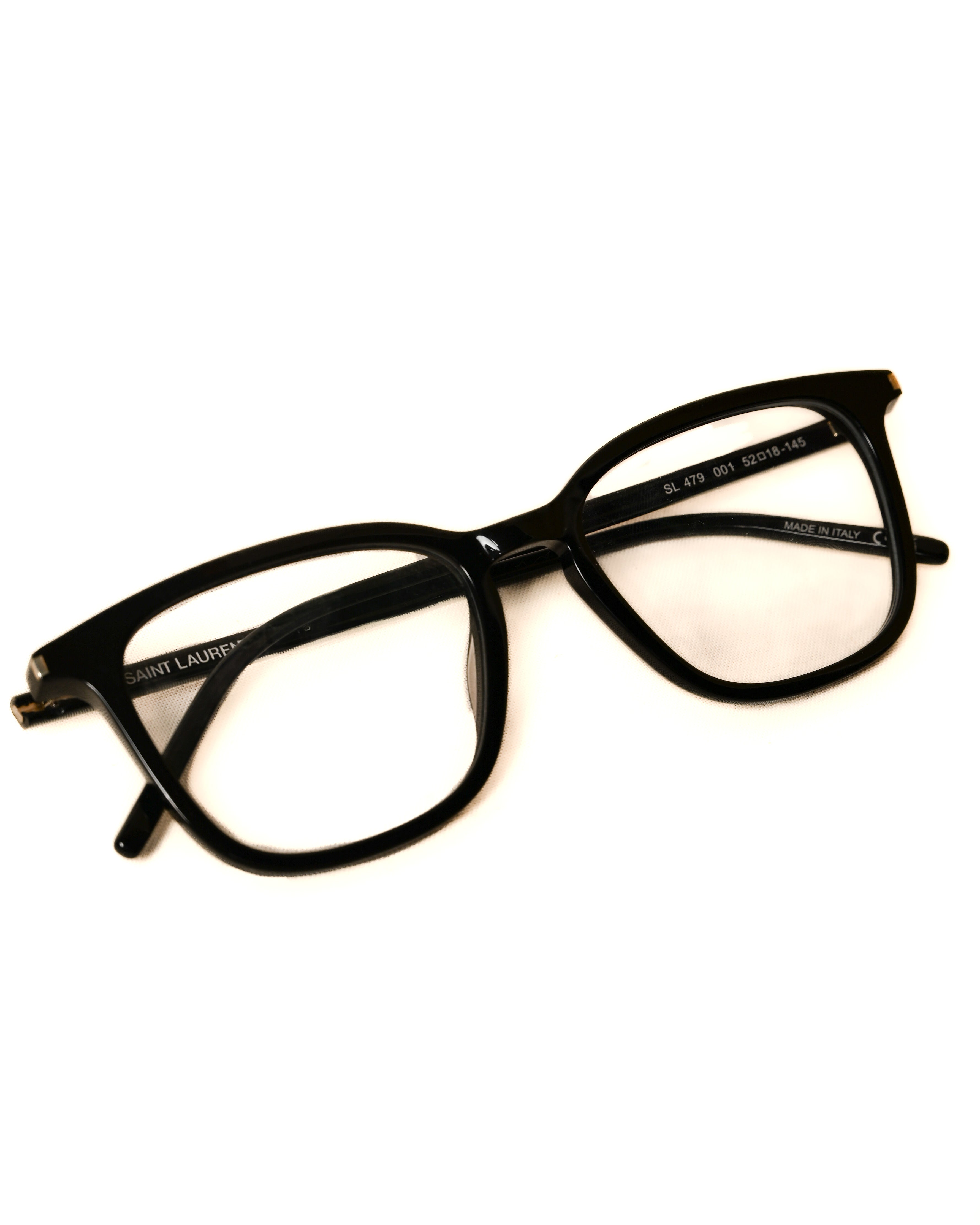 SAINT LAURENT/ Square Flame Black Rimmed Glasses