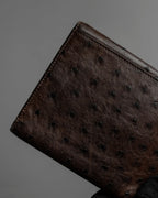"LOEWE" Ostrich leather bi-fold wallet
