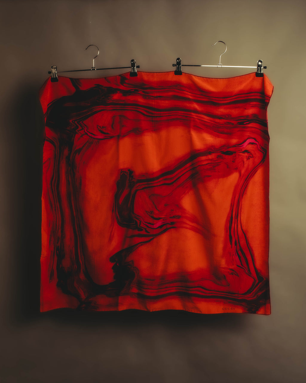 –SPECIAL– “GUCCI” 80’s-90’s Abstract marble print silk scarf