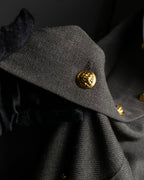 "CHANEL" Side button design pleated flared skirt