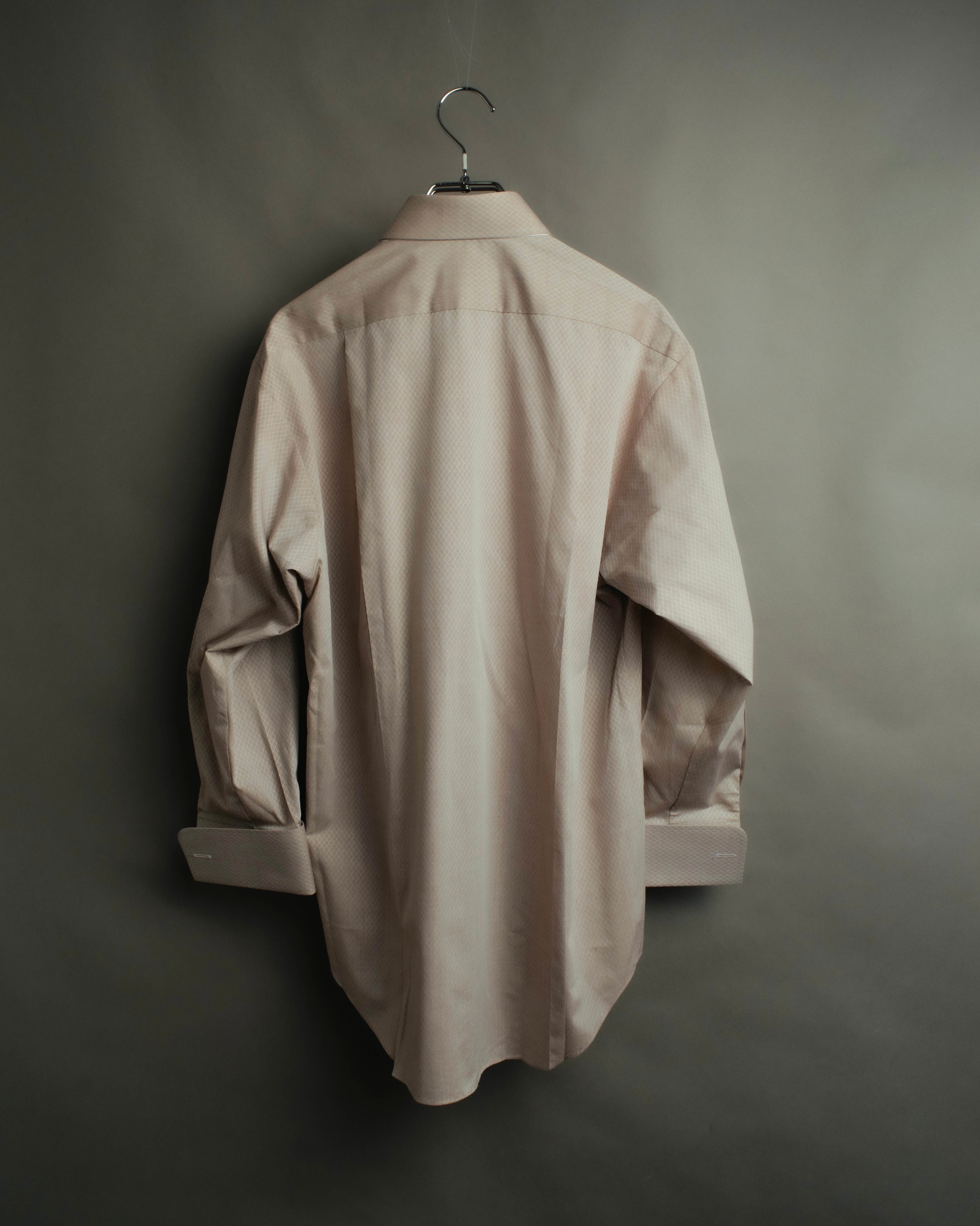 "CELINE" 80's-00's Classic diamond check long sleeve dress shirt