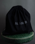 "JIL SANDER" Hill model gently curved leather shoulder bag