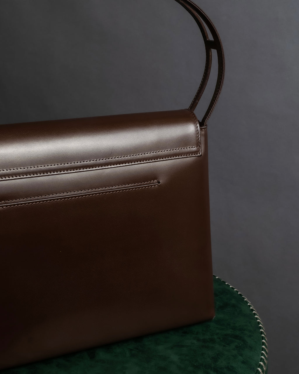 "GIVENCHY MAROQUINERIE" Trapezoidal brown leather one-handle bag