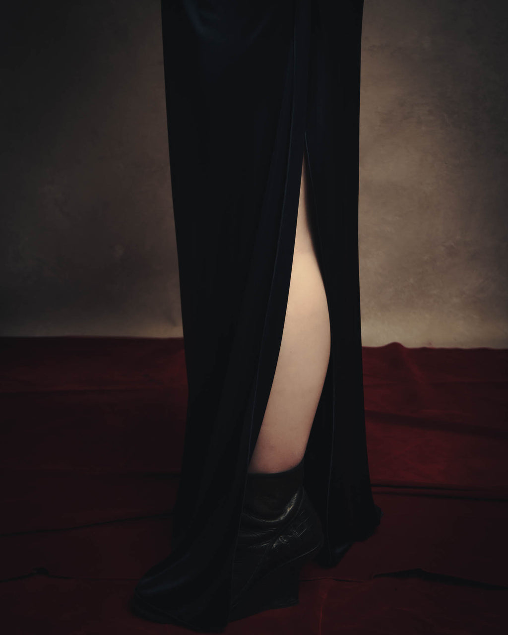 -SPECIAL– “Maison Martin Margiela” 12SS Draped satin maxi skirt