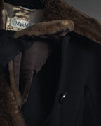 -SPECIAL- "Max Mara"
90’s Detachable fur collar virgin wool long coat