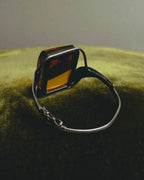 "Vintage" Sculptural amber tone statement bracelet