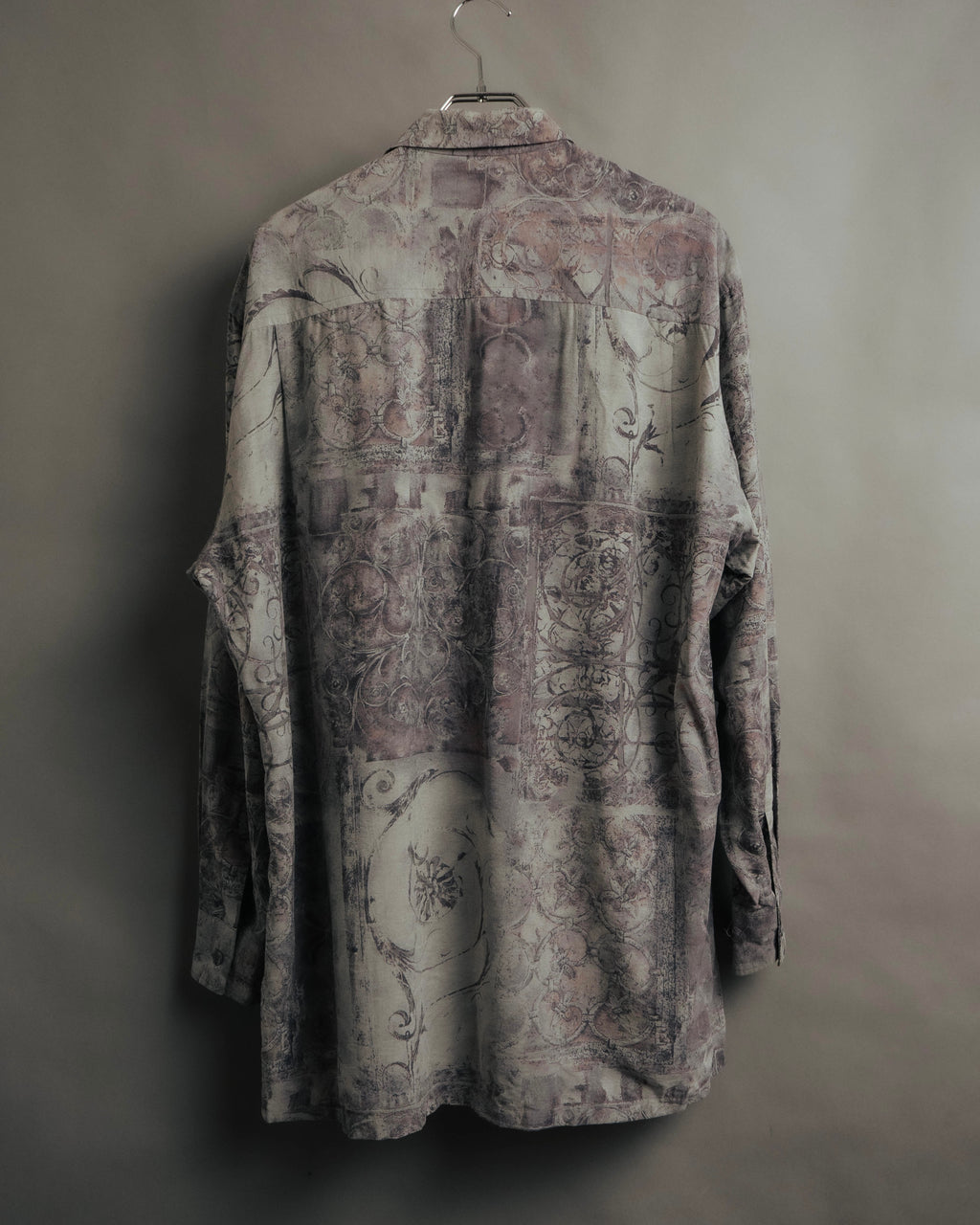 "Christian Dior" 80's-90's Draped rayon patterned shirt