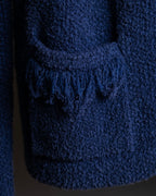 "PRADA" Fringe design box silhouette cardigan