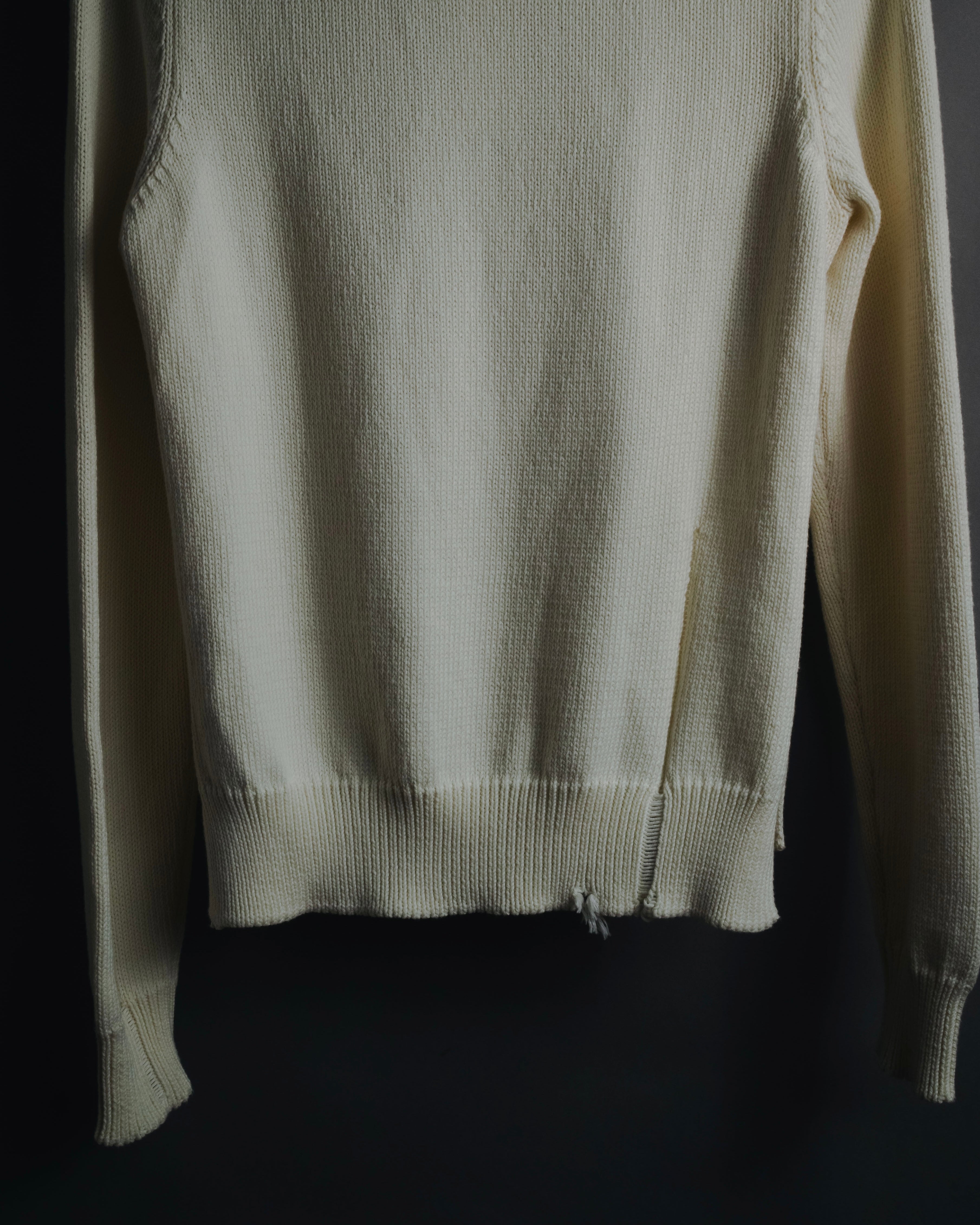 "Maison Margiela" 2022SS Destroyed rib-knit sweater