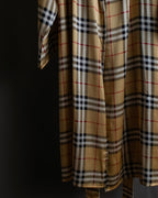 "BURBERRYS" Nova check maxi length silk gown coat