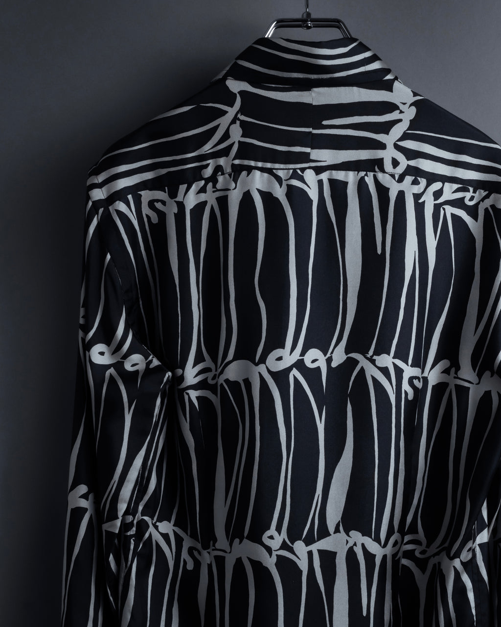 "GUCCI" Handwritten calligraphy pattern silk shirt