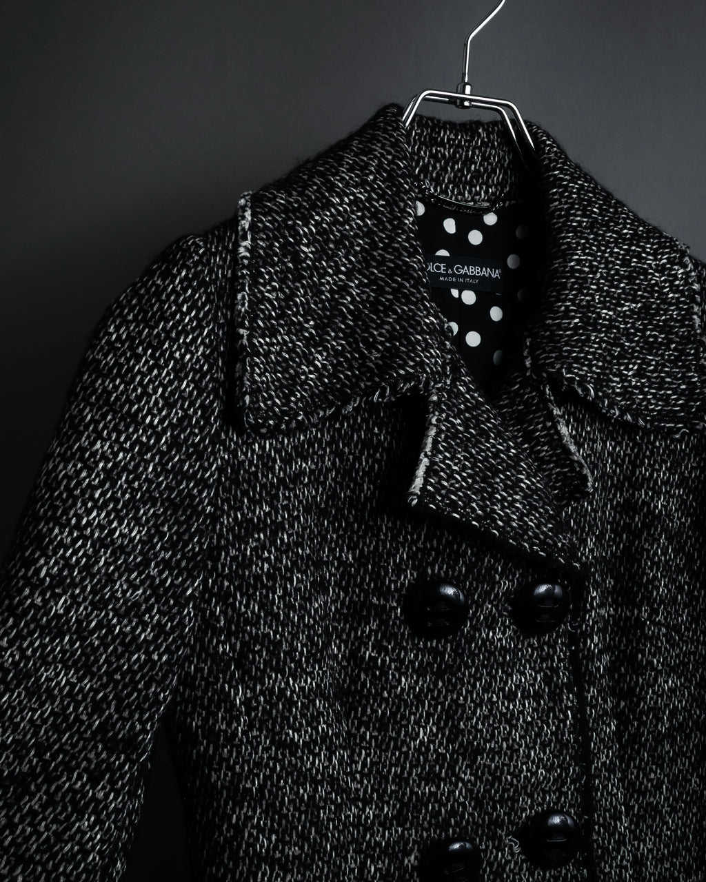 "Dolce & Gabbana" Double-breasted beautiful tweed long coat