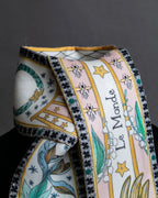 "Christian Dior" Romantic motif design silk twill Mitzah scarf