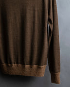 "HERMES" Gaultier period H logo engraved V-neck knit