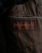 "YVES SAINT LAURENT" Glen plaid oversized wool tailored jacket