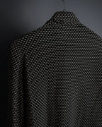 "Christian Dior PRETA PORTER" Ivory polka dot bow tie blouse