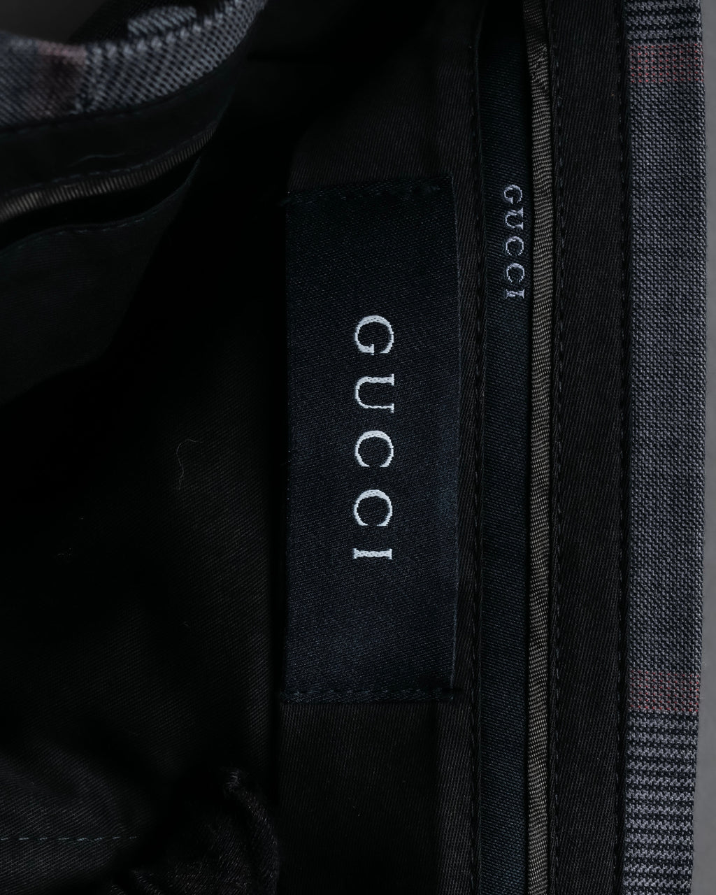 "GUCCI" Glen plaid wool wide tapered slacks