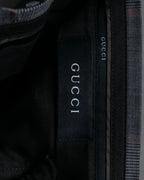 "GUCCI" Glen plaid wool wide tapered slacks