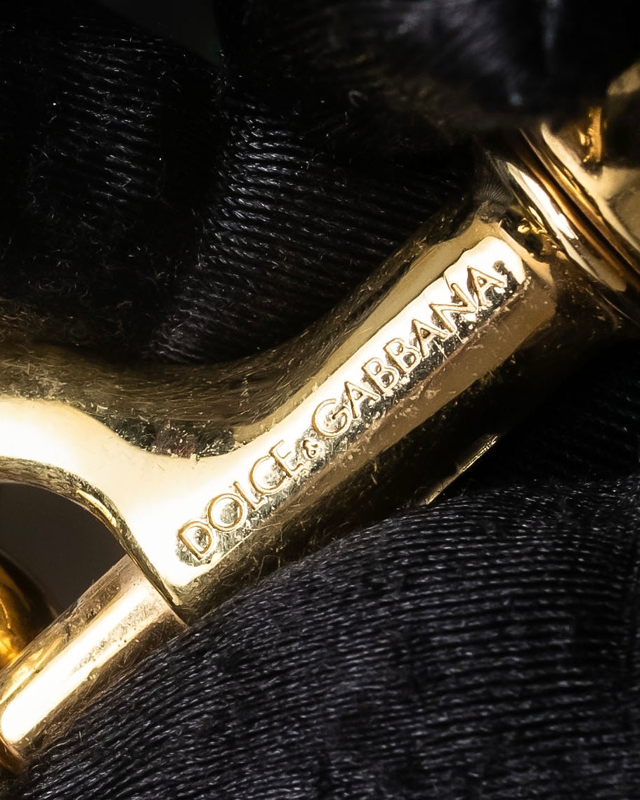 "DOLCE &amp; GABBANA" Gold chain two-way leather bag