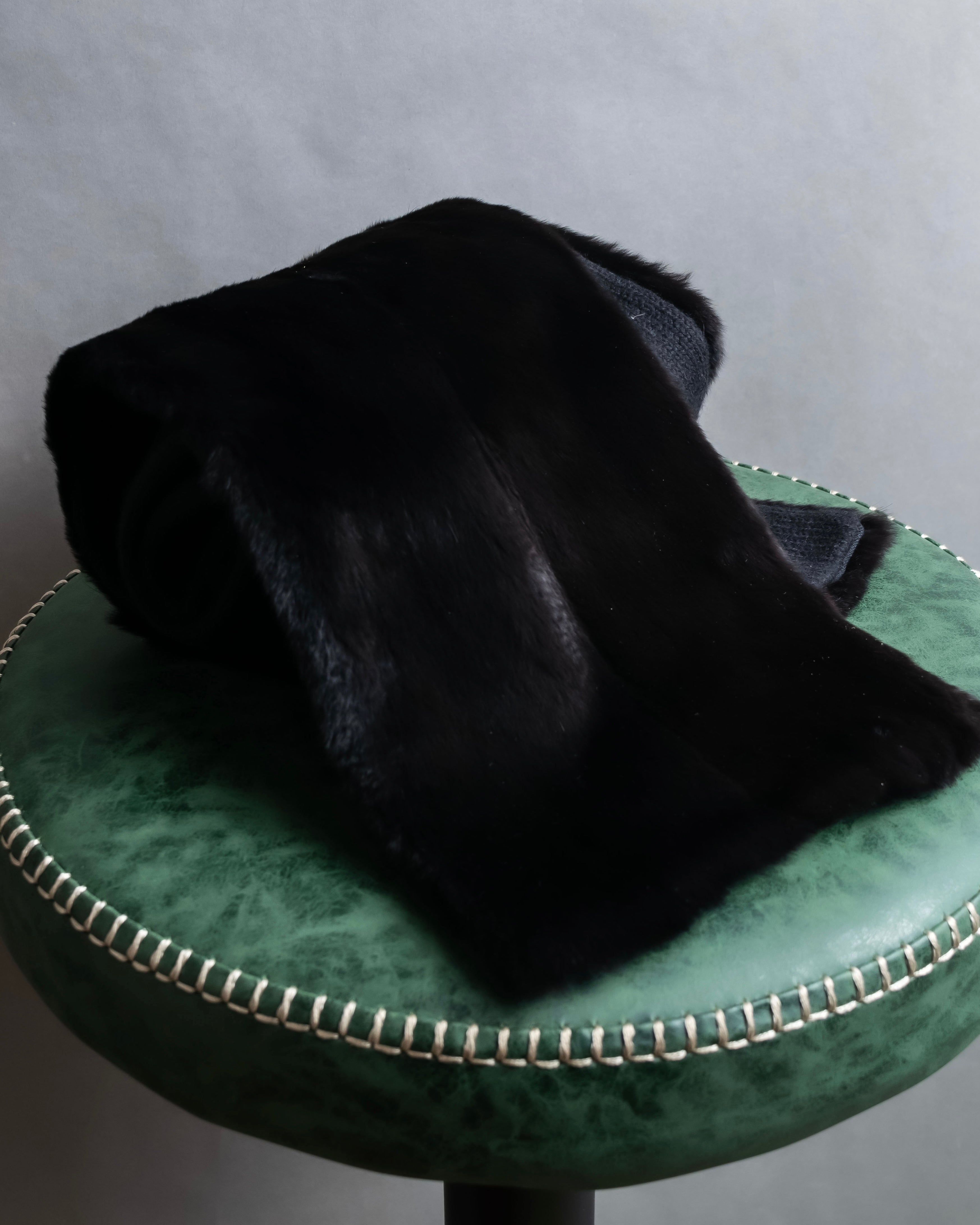 "JIL SANDER" Knit with different materials fur muffler