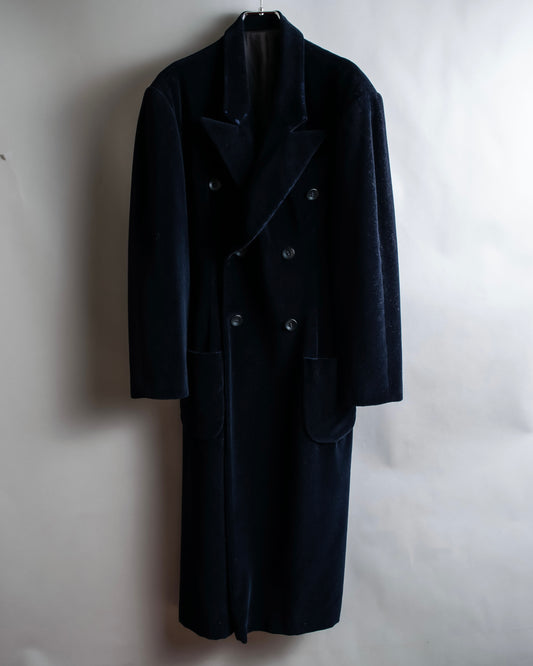 "Y's" Double breasted waist shaped velour tailored coat