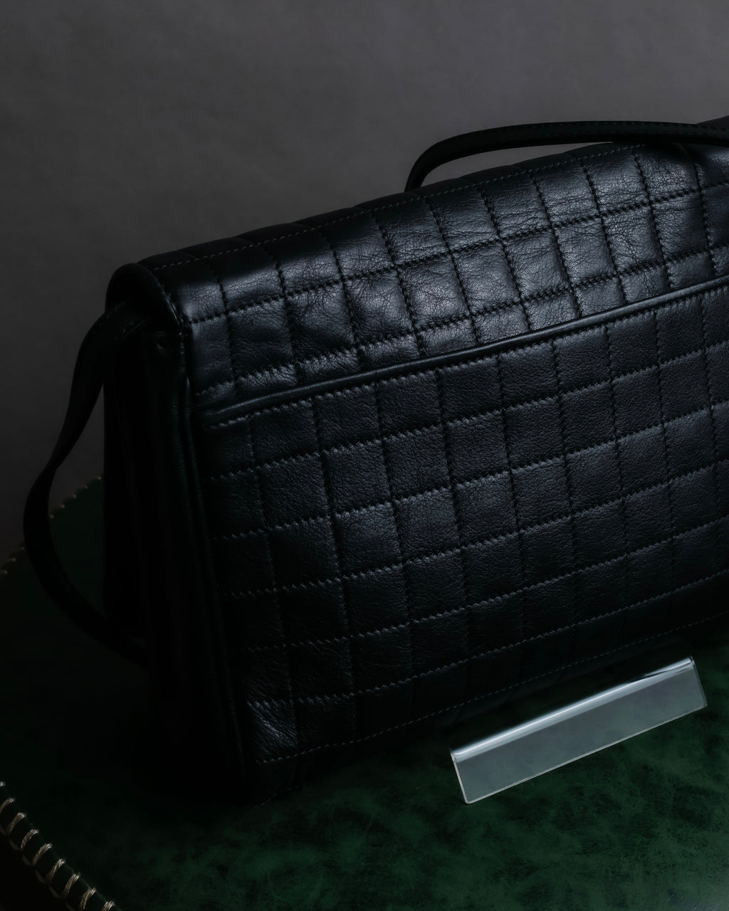 "CELINE" Triomphe logo quilted leather shoulder bag