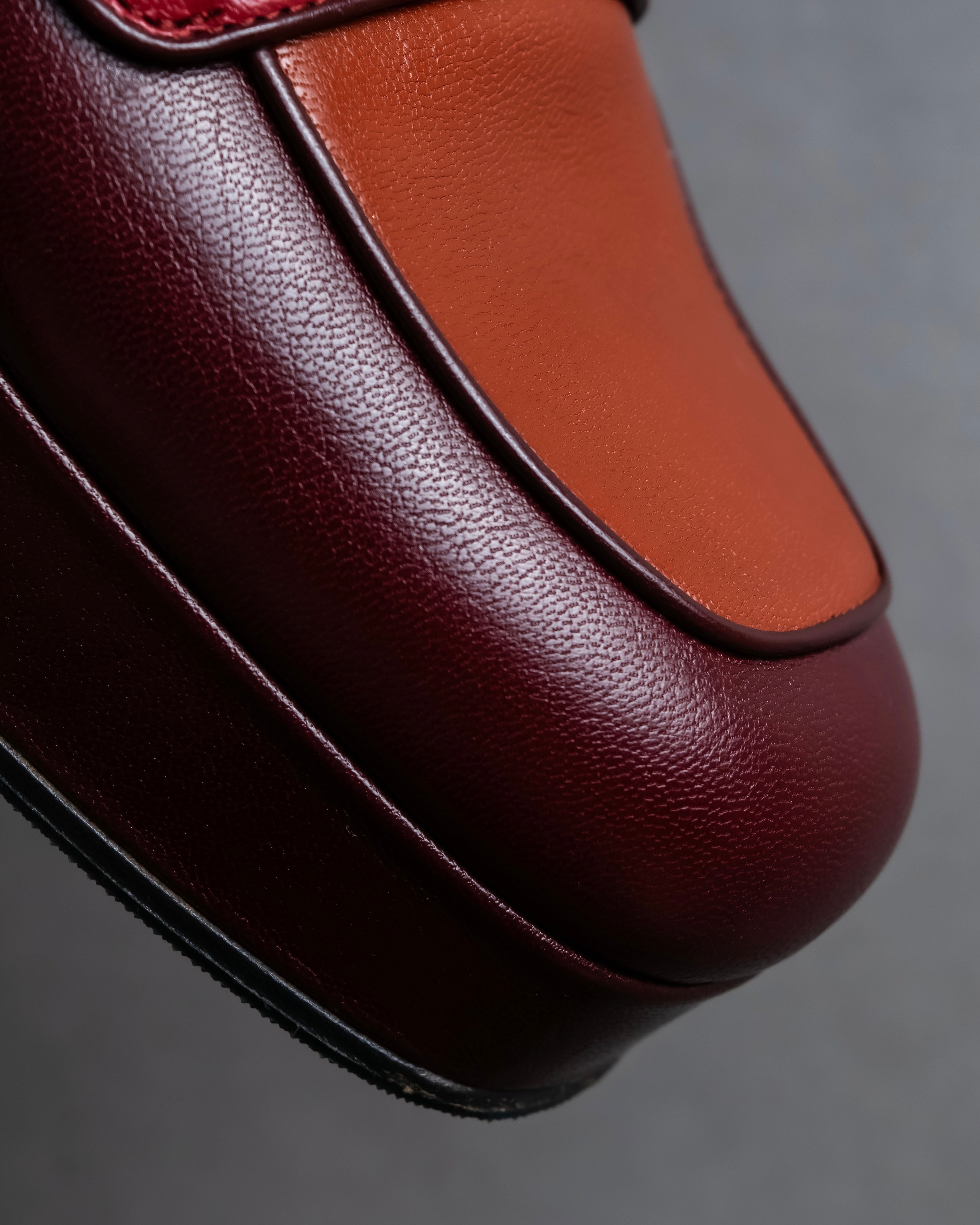 "GUCCI" Multicolor horsebit design heeled loafers