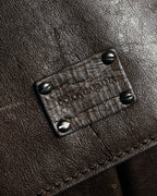 "DOLCE & GABBANA" 00’s-10’s Grained leather canvas-lined satchel bag