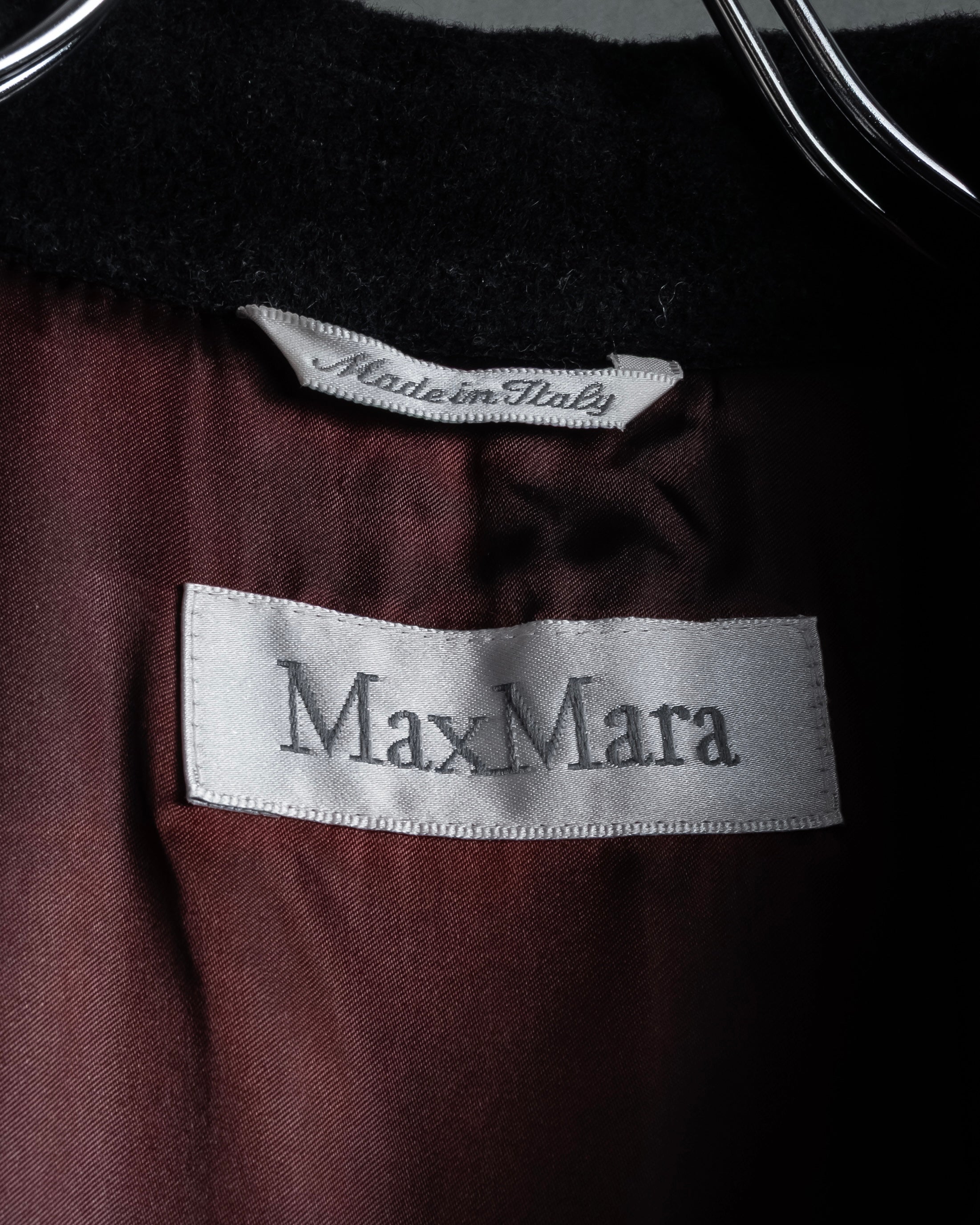 "Max Mara" 90's White tag tailored collar angora mix coat