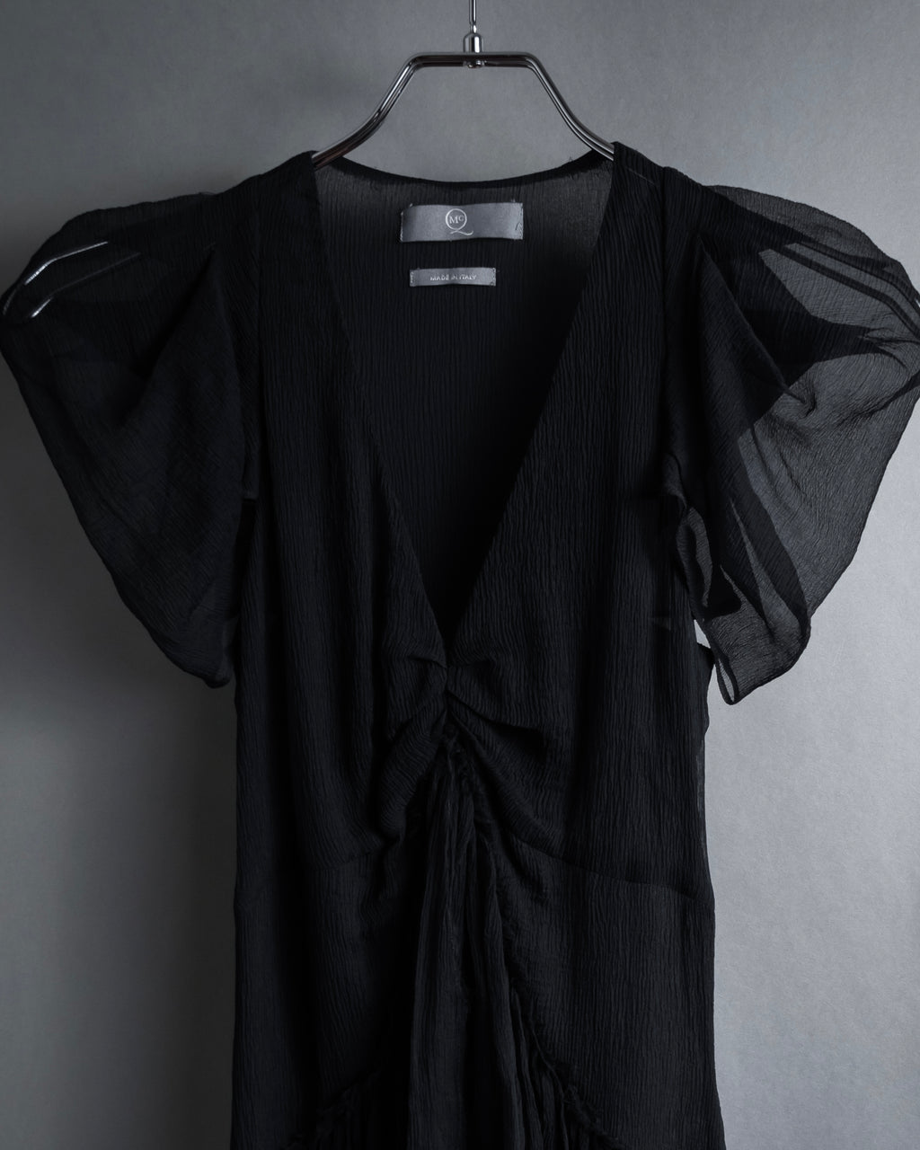 "MCQ Alexander McQueen" 06-10's Puffed sleeve gathered georgette long dress