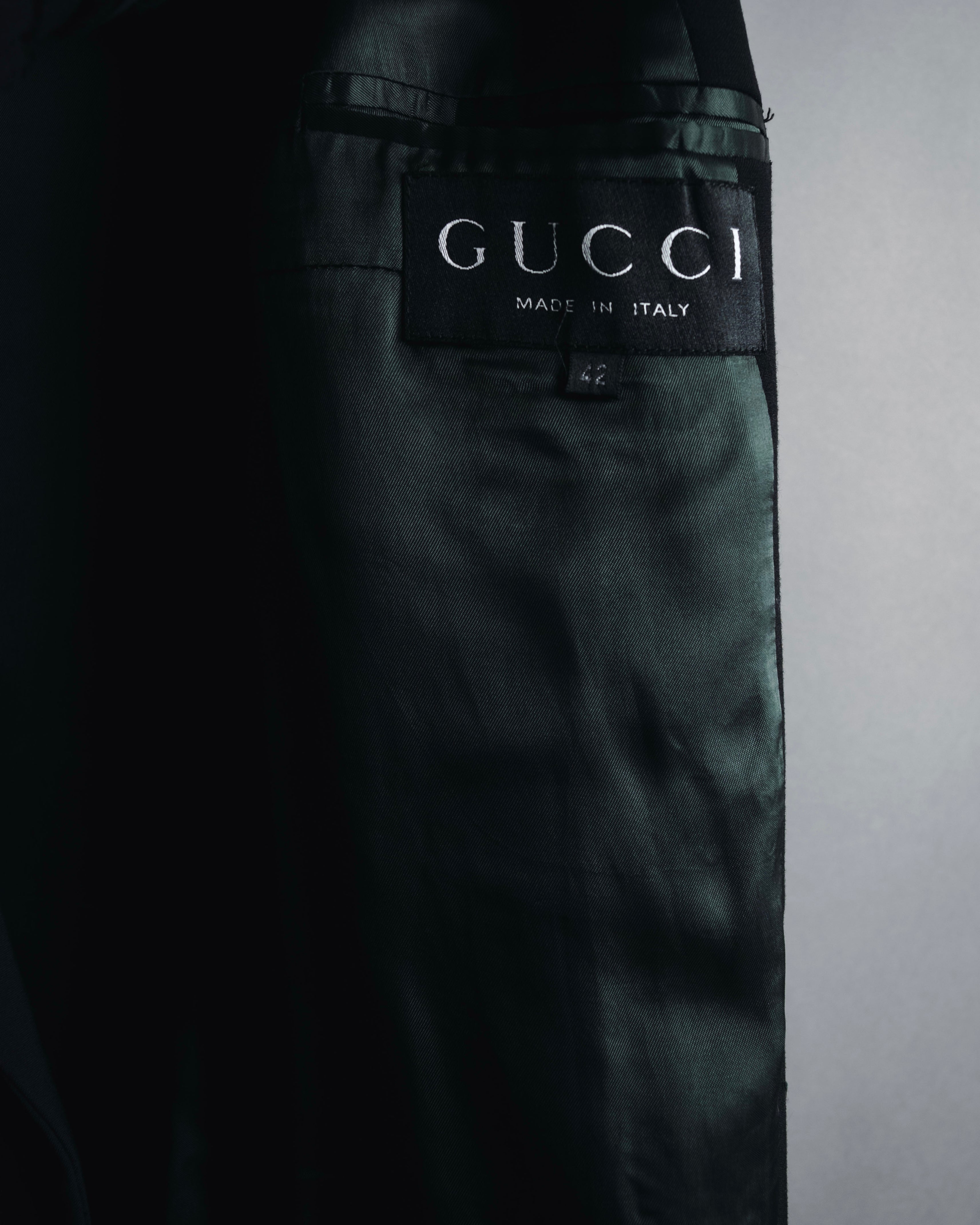 "GUCCI" 90’s-00’s minimalist asymmetrical wooljacket