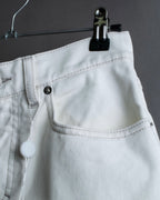 "MAISON MARGIELA" 21SS Washed raw cut flared cropped denim pants