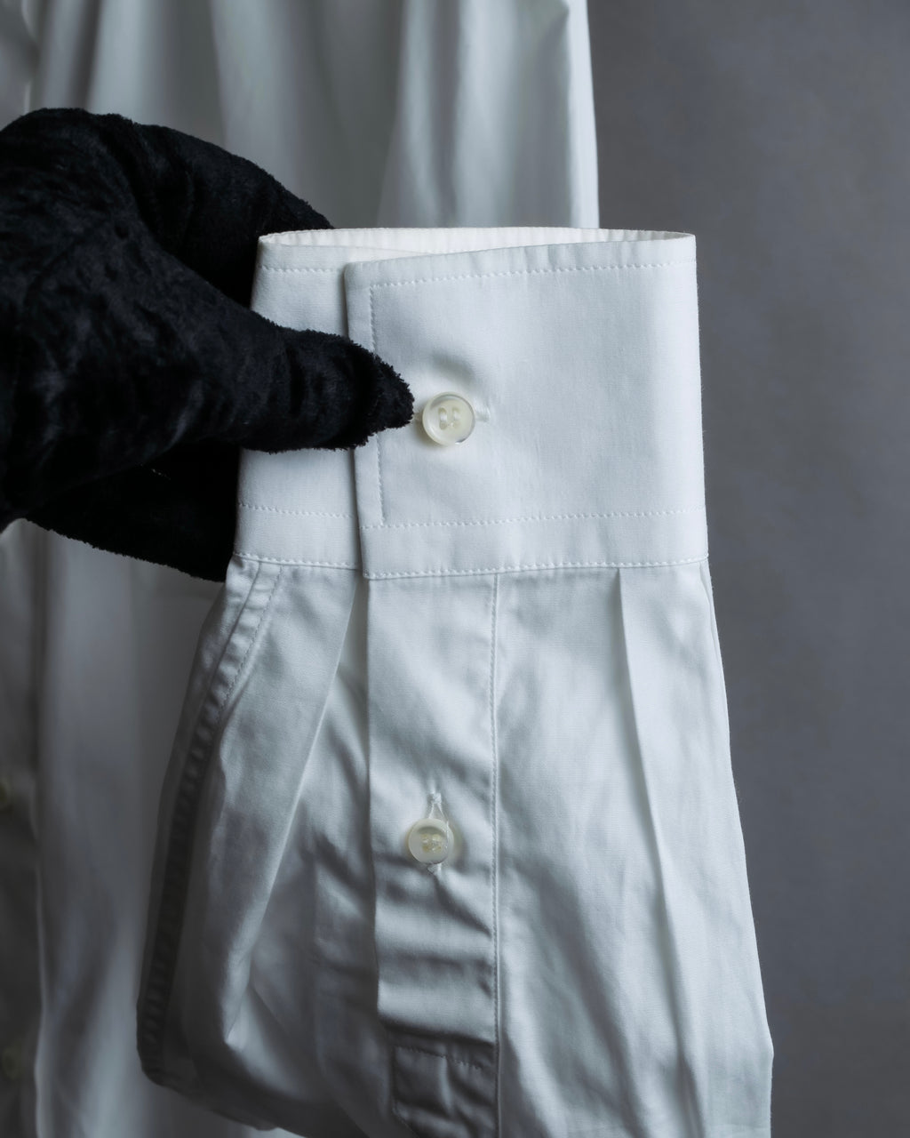 "VALENTINO" Stud detail collar white cotton shirt