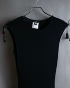 "GIANNI VERSACE" Tassel lace-up design A-line silhouette black dress