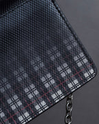"MAISON MARGIELA" Check pattern gradient design chain shoulder leather wallet bag