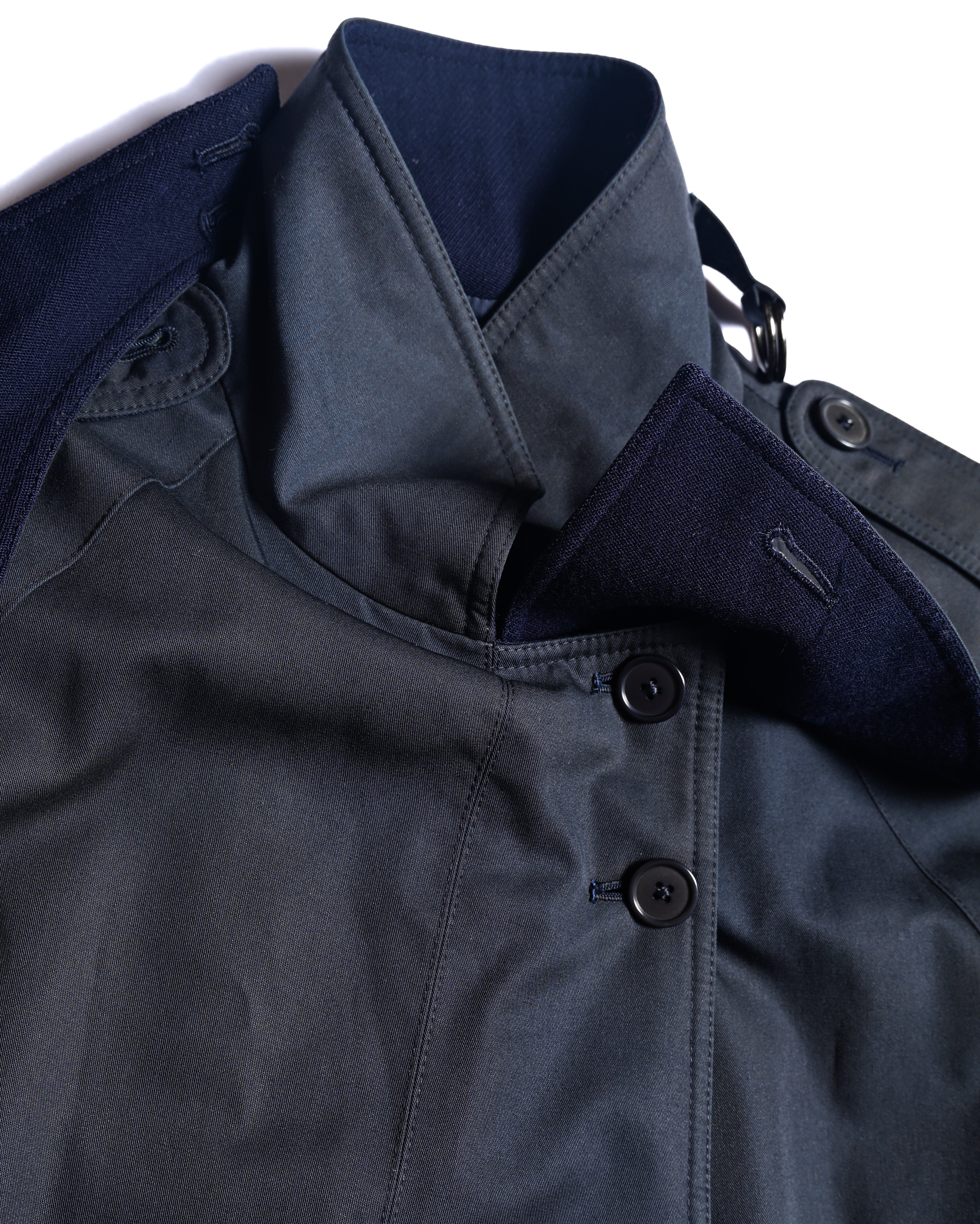 Chloe/ Beautiful A-Line Silhouette Trench Coat Navy