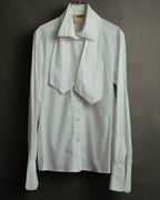 "Hermès" 70's-80's Elegant scarf collar shirt