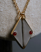 "BALENCIAGA" Red cabochon symmetrical design necklace