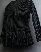 "Alexandar McQueen" Waist-shape detail vertical stitch cardigan