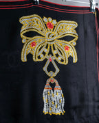 "Cartier" Gemstone brooch motif silk square scarf