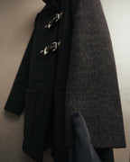 “miu miu” 00’s-10’s Wool angora leather buckle coat