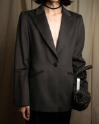 "ARMANI COLLEZIONI" Sharp peak lapel 100% cashmere tailored jacket